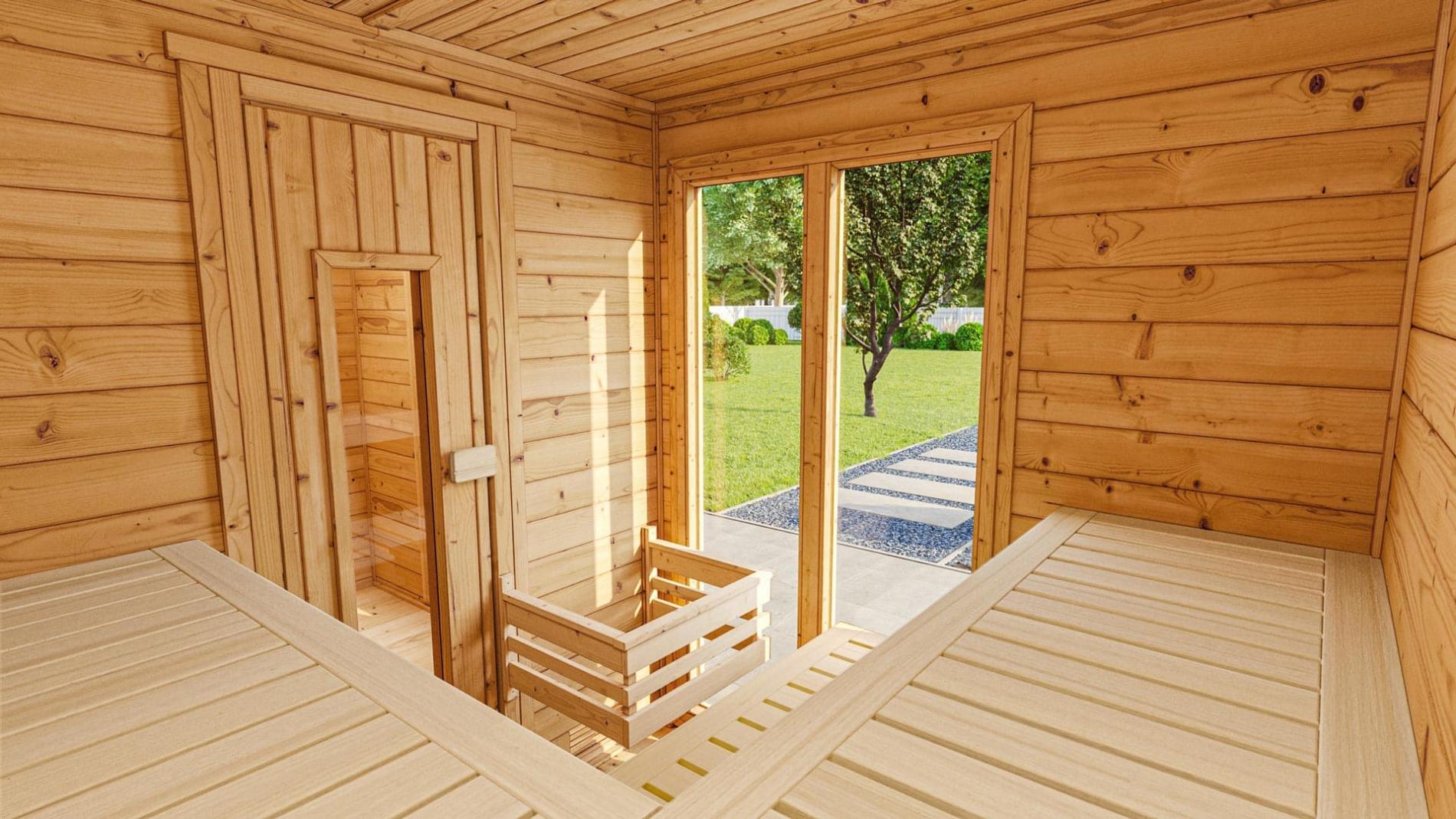 Szaunaház belső