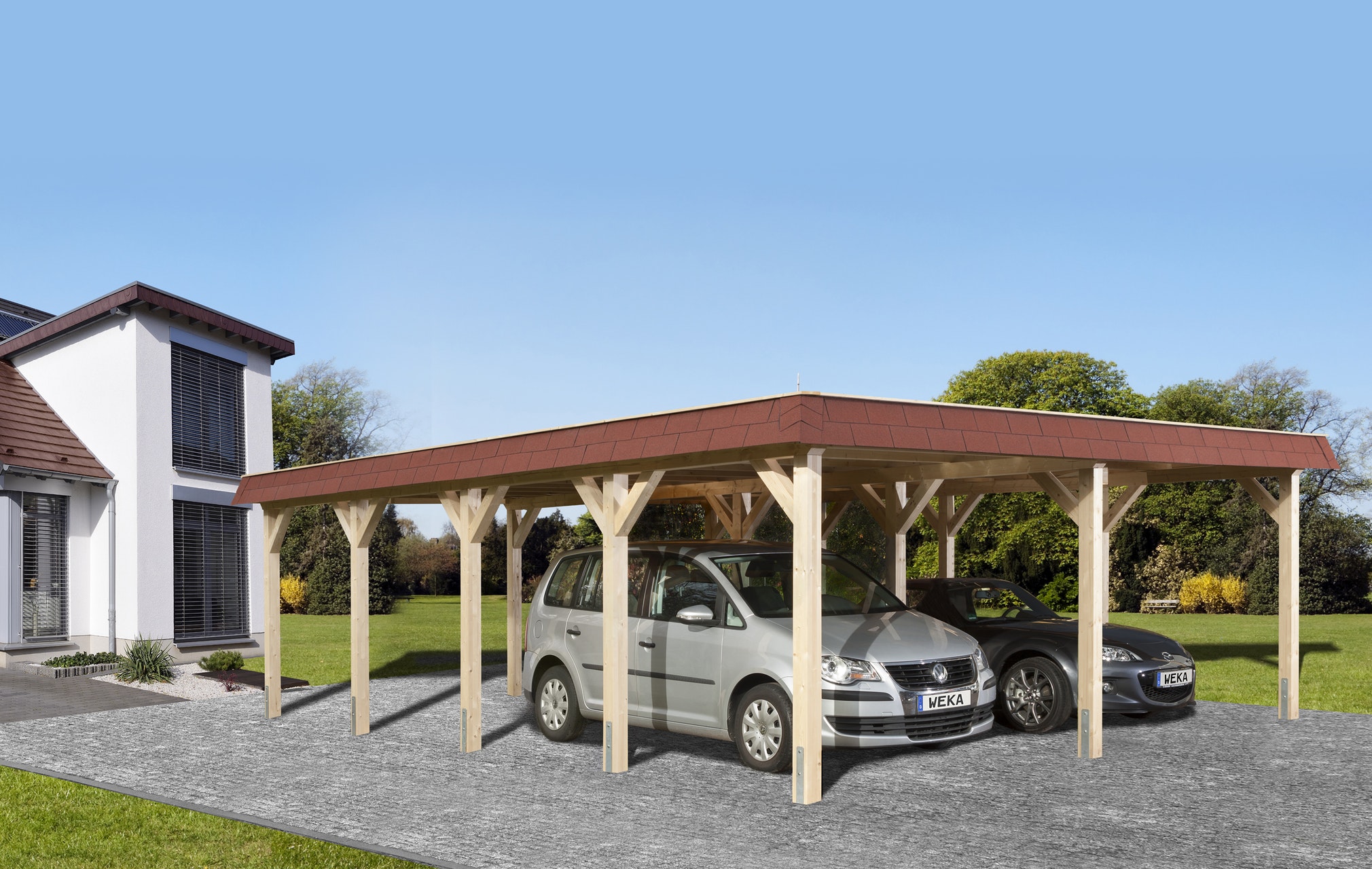 Kétállásos garázs Weka 615 Carport Kétállásos garázs Weka 615. autóbeálló