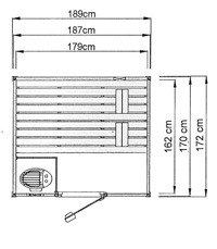 Oslo III. finn szauna kabin mérete