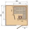 Cubilis 380 x 300 cm szaunaház Szaunaház alaprajz Cubilis 412.3830