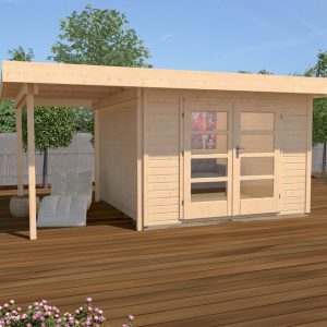 Faház fatárolóval Weka lapostetős 126-os kivitel