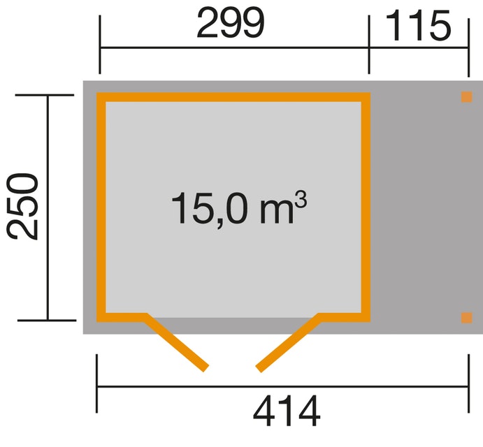 Weka szerszámtároló faház 321 alaprajz