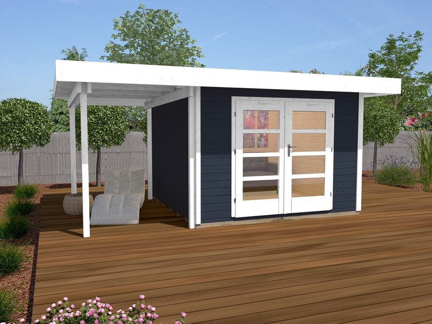 Faház fatárolóval antracit fehér Weka 126