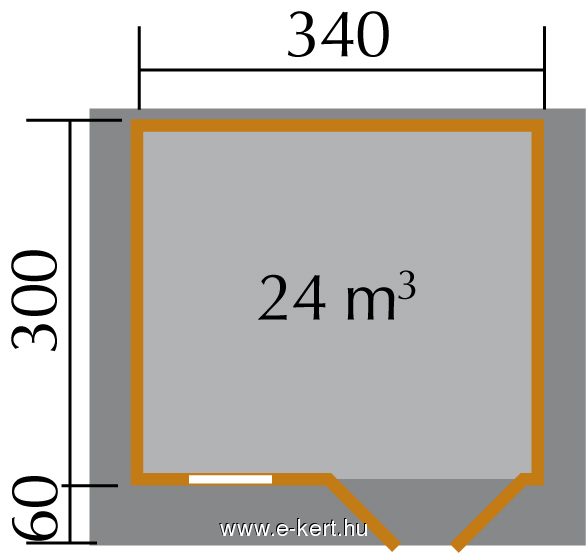 Weka szerszámtároló faház építés 300x340 cm méretben