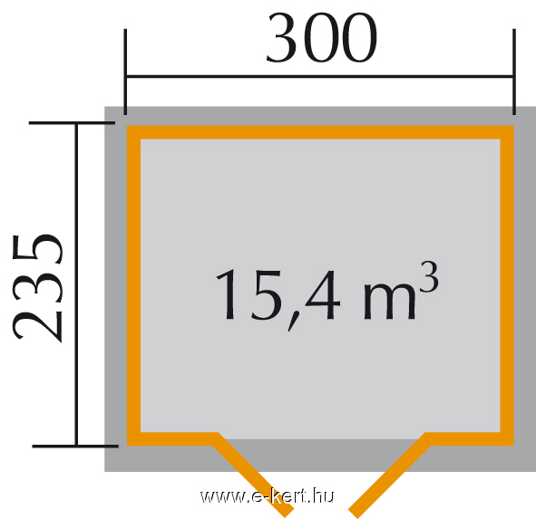 Szerszámtároló faház Weka 122 alapozási méret
