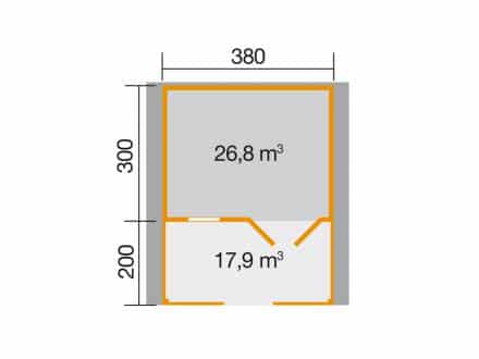 Weka faház 136 Faház terasszal és korlátokkal együtt