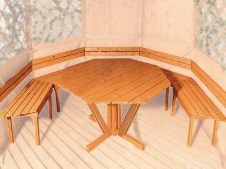 Pavilon asztal és pad Weka 233