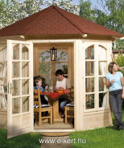 Nyolcszögletű zárt pavilon ablakokkal