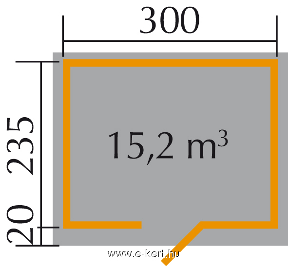 Szerszámtároló Weka faház 260 alaprajza