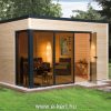 Minimalista kerti pihenő faház a Wekától Cubilis minimál kerti faház