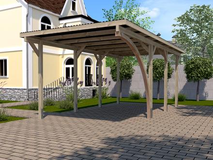 Weka garázs íves tető alátámasztással