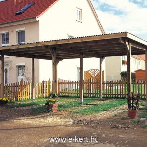 Nyitott garázs két autó részére beálló