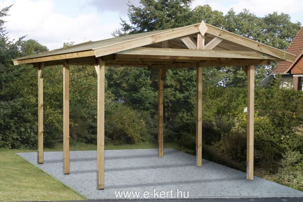 Nyeregtetős nyitott garázs 500 x 340 cm Weka garázs építés gyorsan költséghatékonyan