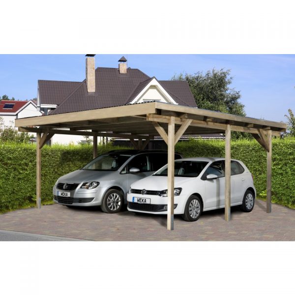 Garázs autóbeálló Weka Carport 616 Dupla garázs építés, nyitott garázs gyártás gyorsan költséghatékonyan