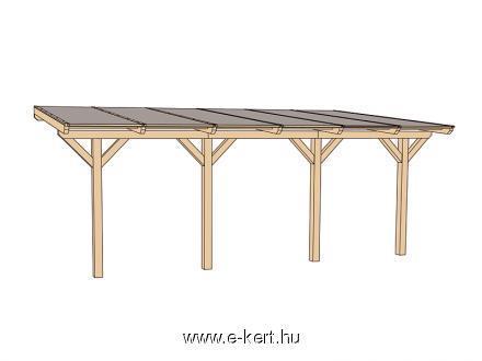 Nyitott garázs terasztető építés Weka 672