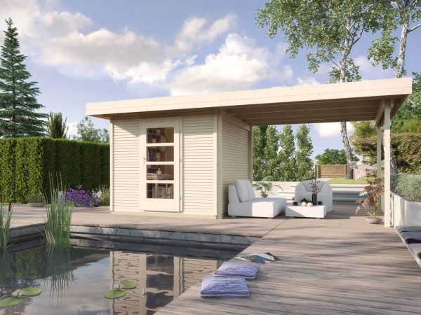 Szerszámtároló faház terasszal Wekaline172 Wekaline faház terasszal 172