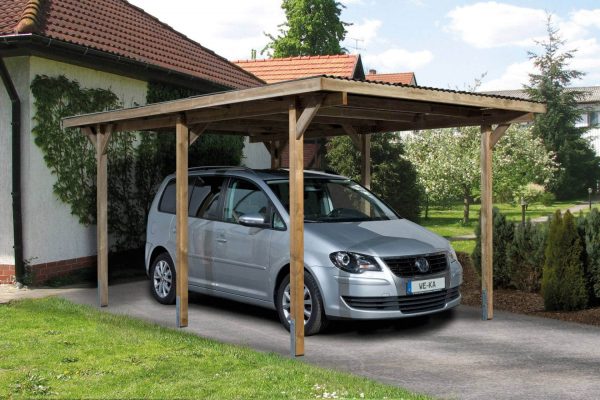 Carport garázstető Weka 606.3050 nyitott garázs Nyitott garázs autóbeálló Weka 606