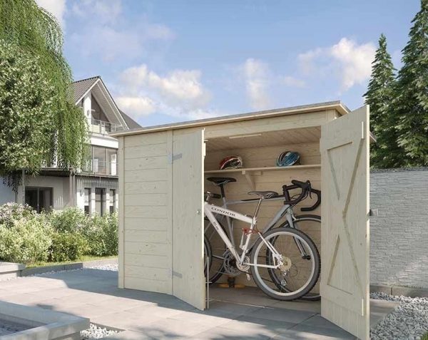 Biciklitároló kukatároló előregyártott elemekből Kukatároló biciklitároló Weka 2007-es típus