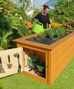 Magaságyás fából szerszámtárolóval