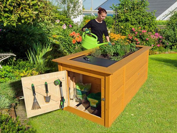 Magaságyás 669.2008 típus szerszámtárolóval Magaságyás fából szerszámtárolóval