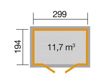 Szerszámtároló alaprajza Weka 321.3020