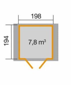 Szerszámtároló faház 316 - 198x194 cm, natúr kezeletlen faanyag