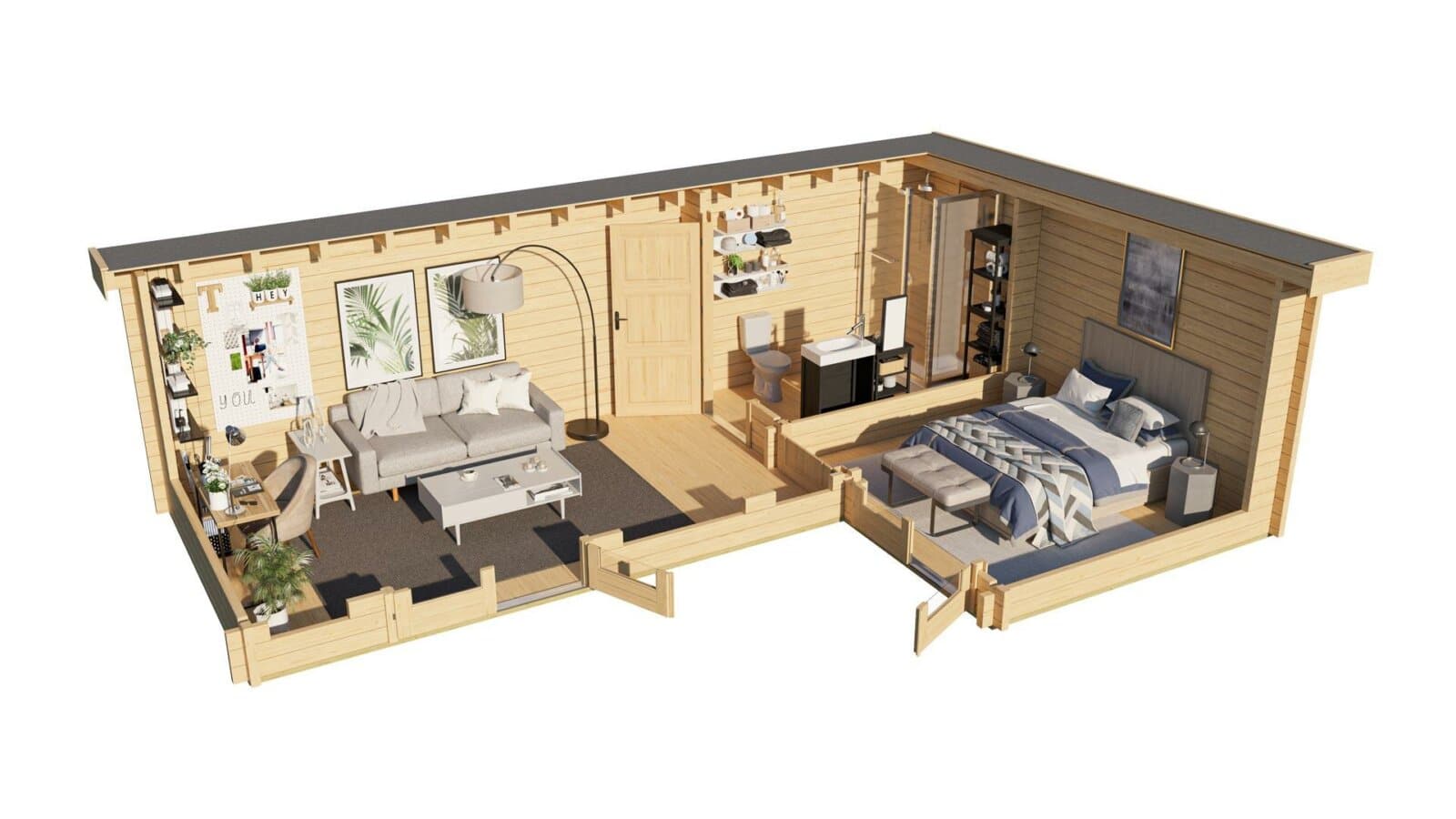 Faház hétvégi gerendaház V442/701 Hétvégi faház Weka442