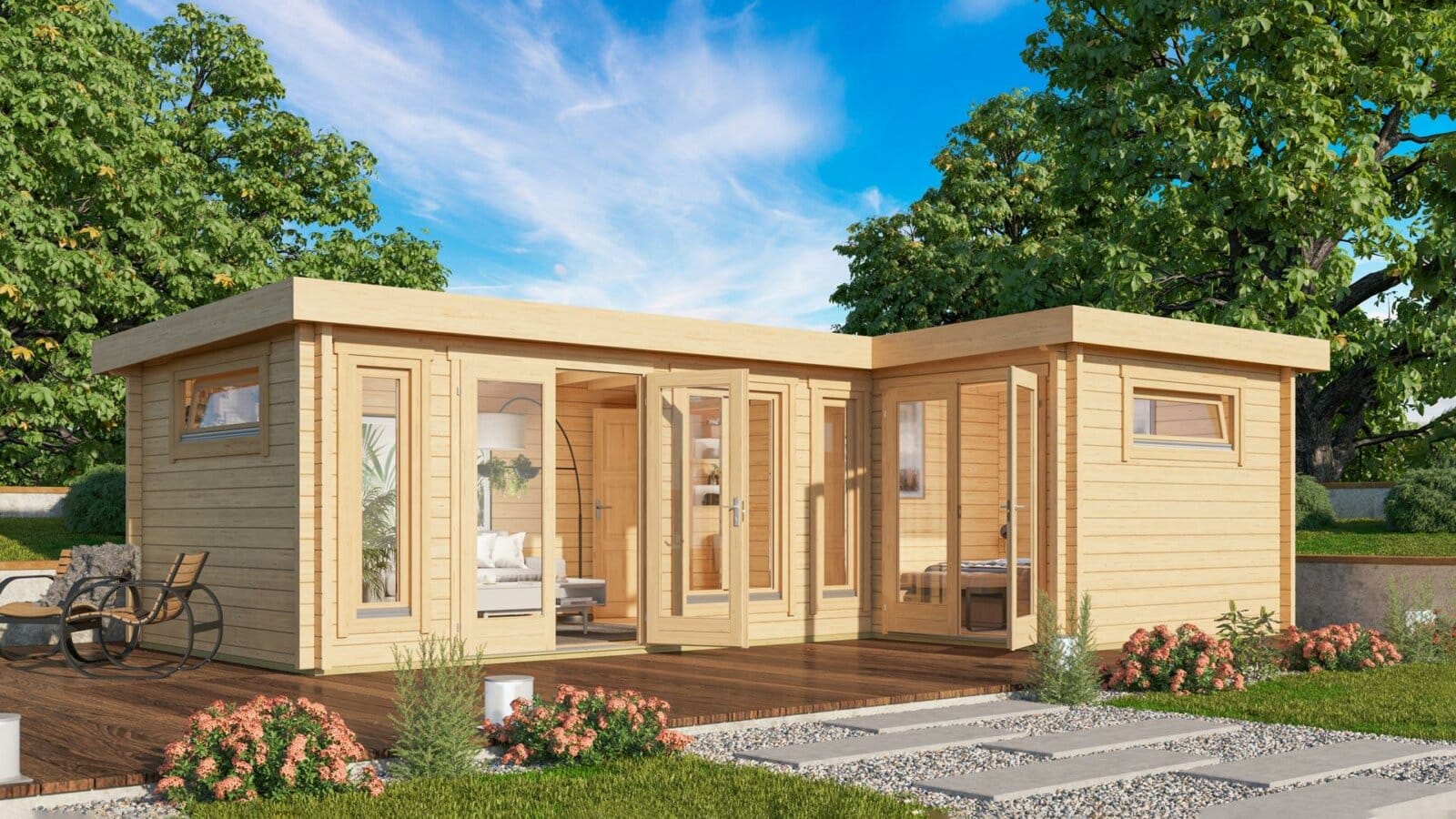 Kerti pihenő faház homeoffice Hétvégi faház Weka V442/701