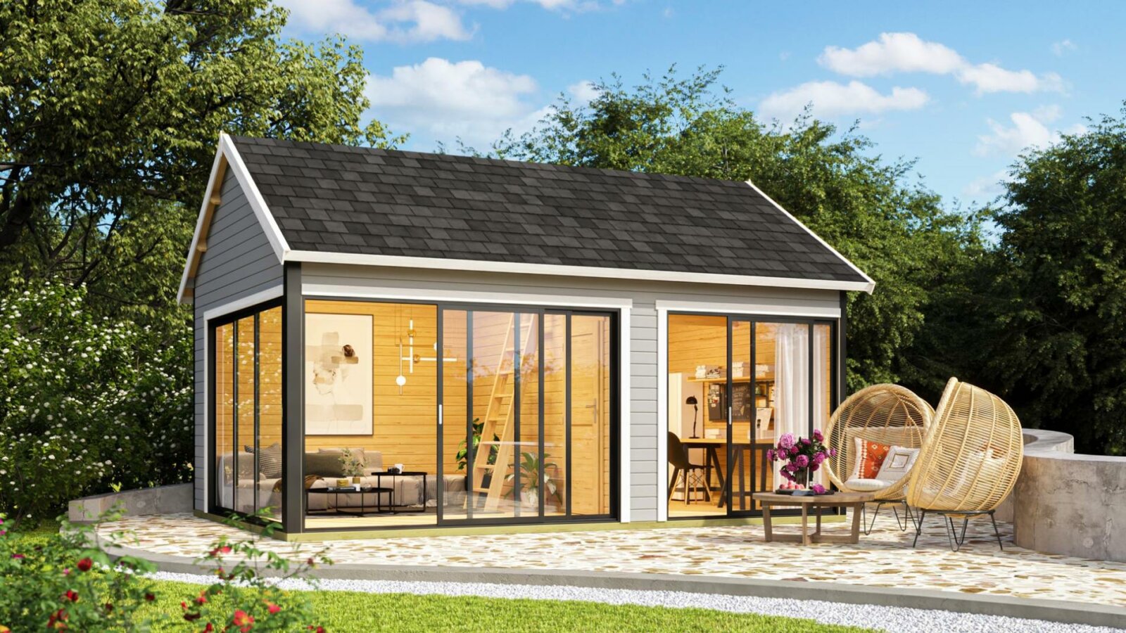 Hétvégi faház Weka M445A Faház építés Weka M445A