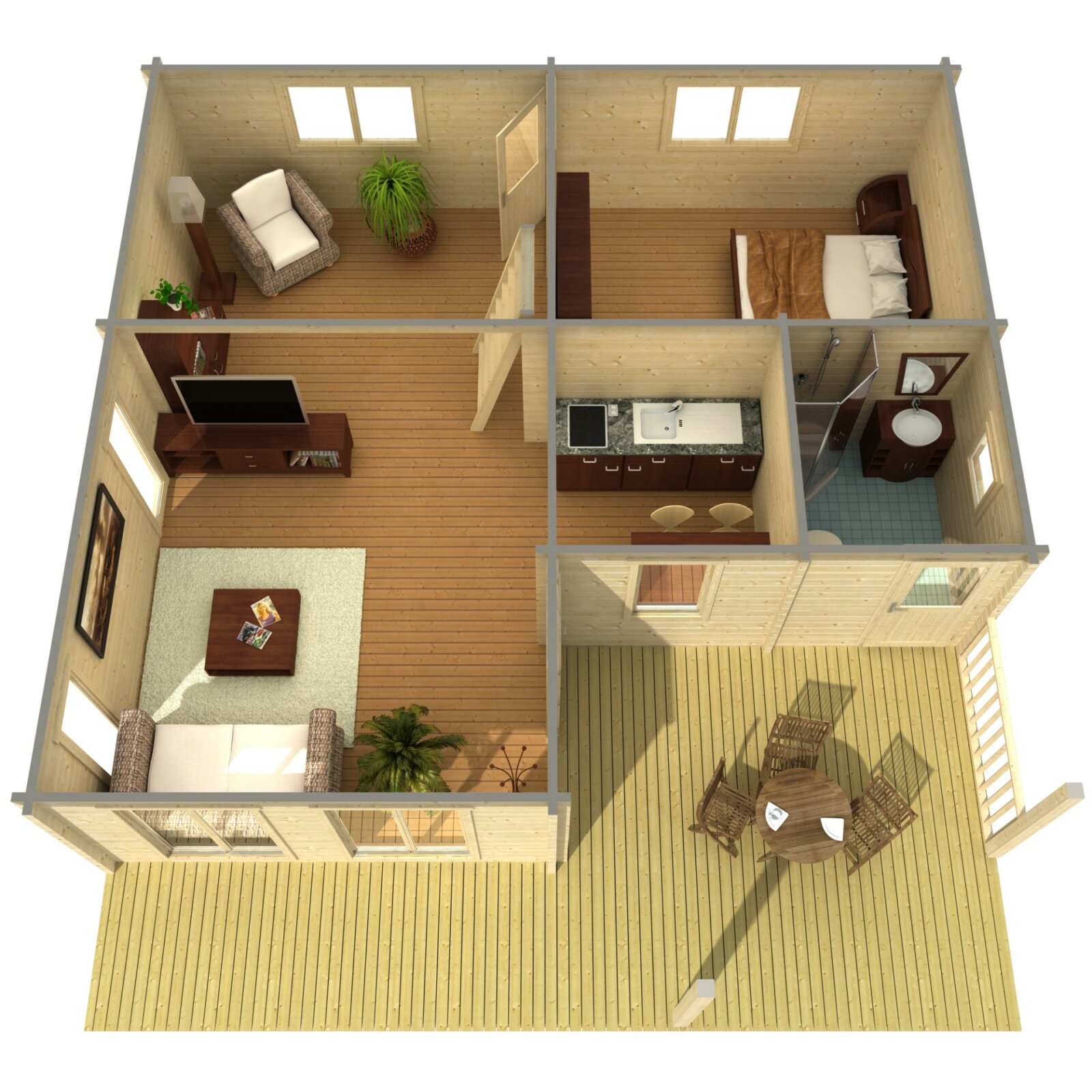 Platinum gerendaház földszinti beosztás Hétvégi gerendaház Platinum fölszint