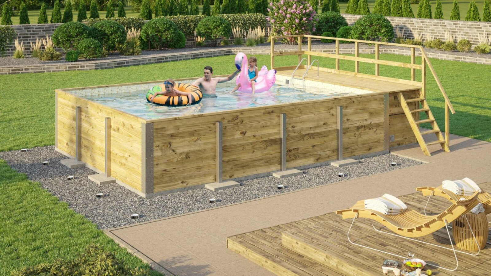 Kültéri gerendavázas medence Kerti-medence-Fira