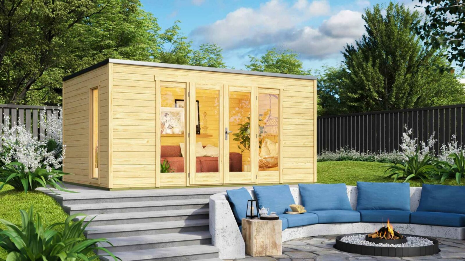 Modern kerti faház Weka P285 Faház építés Weka P285