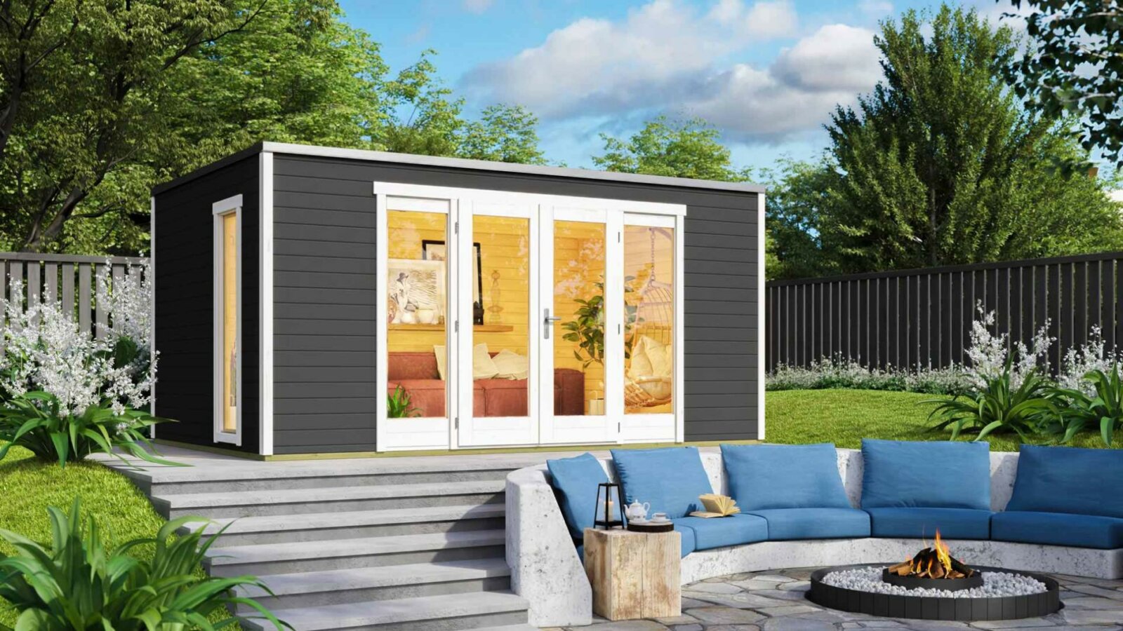 Lapostetős modern faház Faház Weka P285