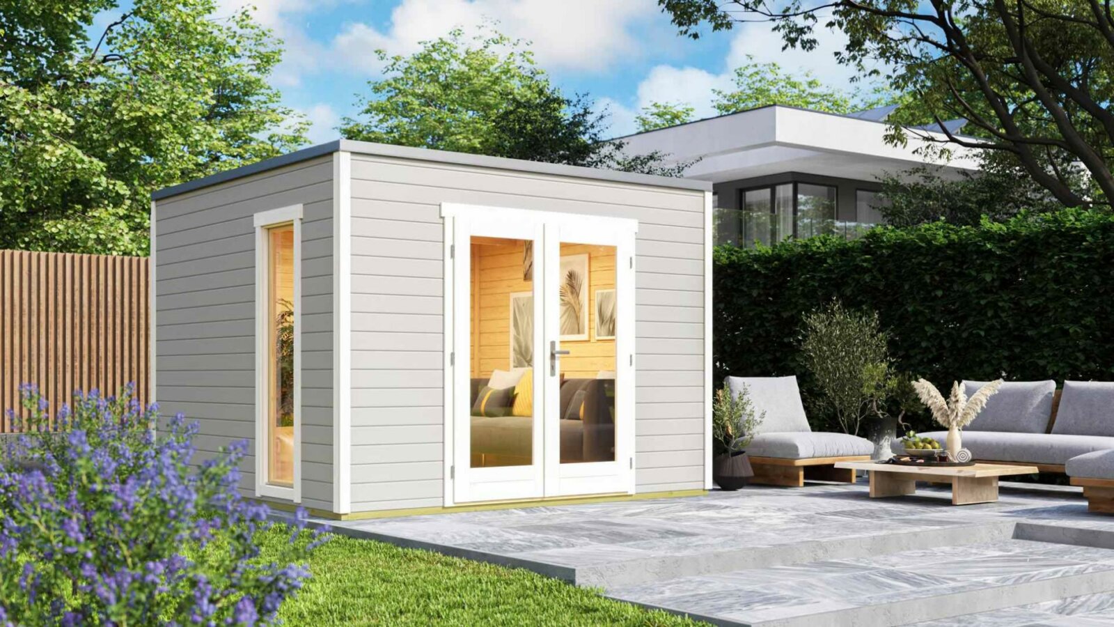 Szerszámtároló modern Weka faház P285 Faház Weka P285